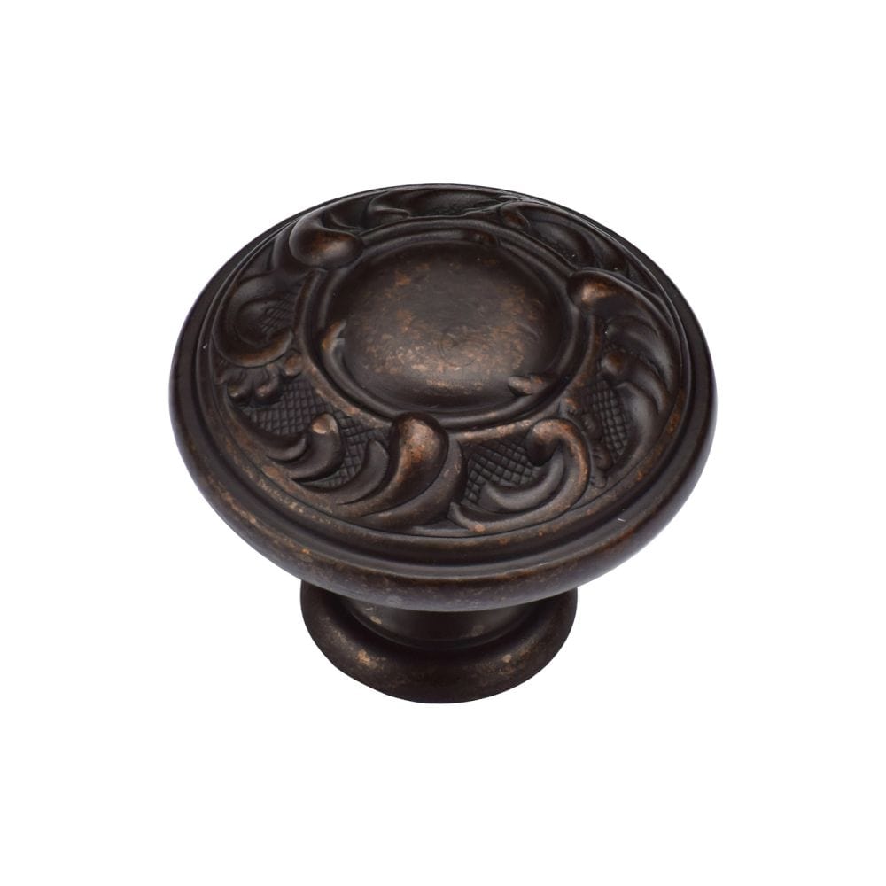 M.Marcus Cabinet Hardware Matt Bronze / Cabinet Knobs / 35mm Dia. M.Marcus - Decorated Round Knob 035mm Matt Bronze Finish