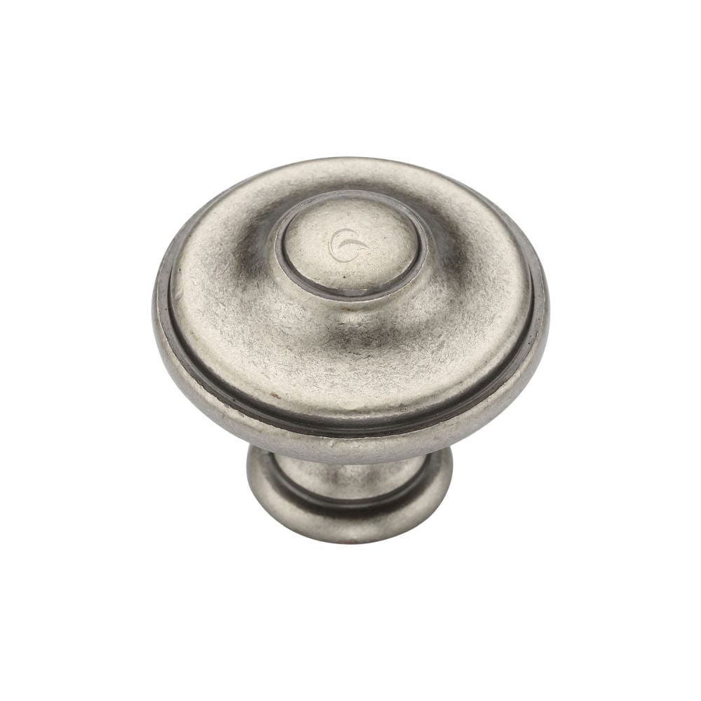 M.Marcus Cabinet Hardware Distressed Pewter / Cabinet Knobs / 30mm Dia. M.Marcus - Domed Round Knob 030mm Distressed Pewter Finish