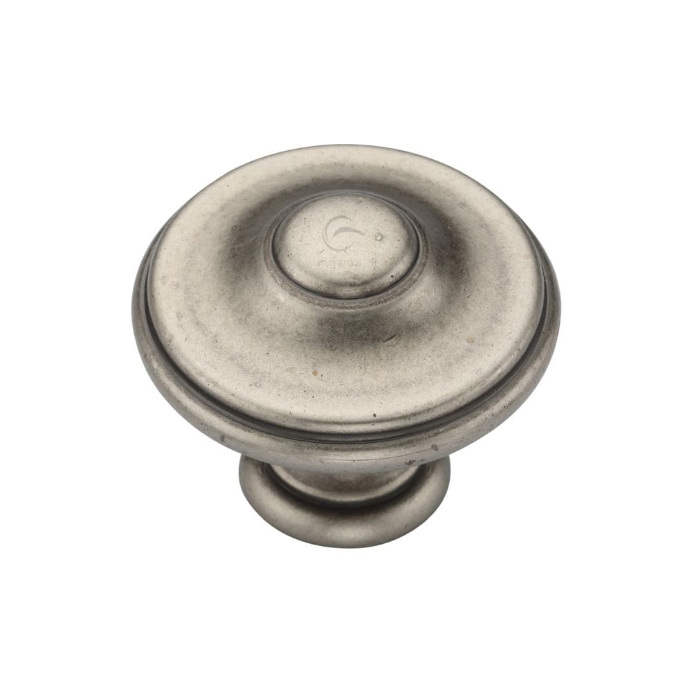 M.Marcus Cabinet Hardware Distressed Pewter / Cabinet Knobs / 35mm Dia. M.Marcus - Domed Round Knob 035mm Distressed Pewter Finish