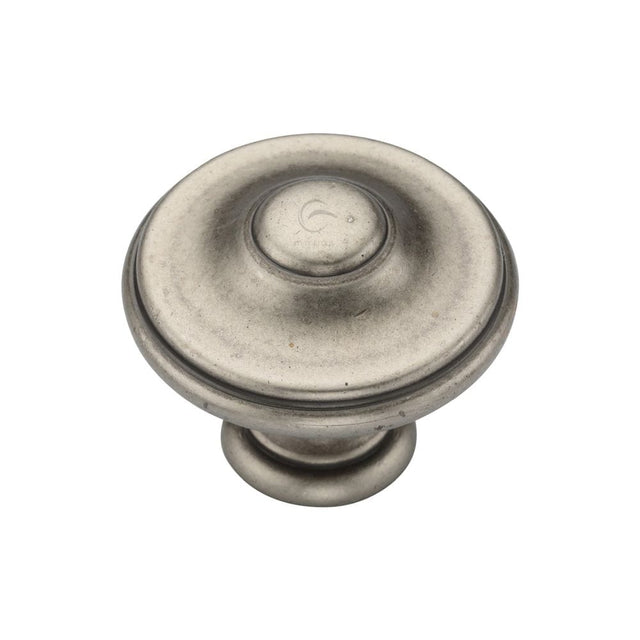 M.Marcus Cabinet Hardware Distressed Pewter / Cabinet Knobs / 35mm Dia. M.Marcus - Domed Round Knob 035mm Distressed Pewter Finish