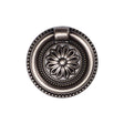 M.Marcus Cabinet Hardware Distressed Pewter / Cabinet Drop Pulls M.Marcus - Floral Ring Pull 047mm Distressed Pewter Finish