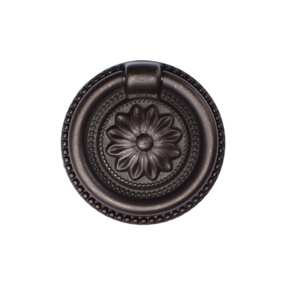 M.Marcus Cabinet Hardware Matt Bronze / Cabinet Drop Pulls M.Marcus - Floral Ring Pull 047mm Matt Bronze Finish
