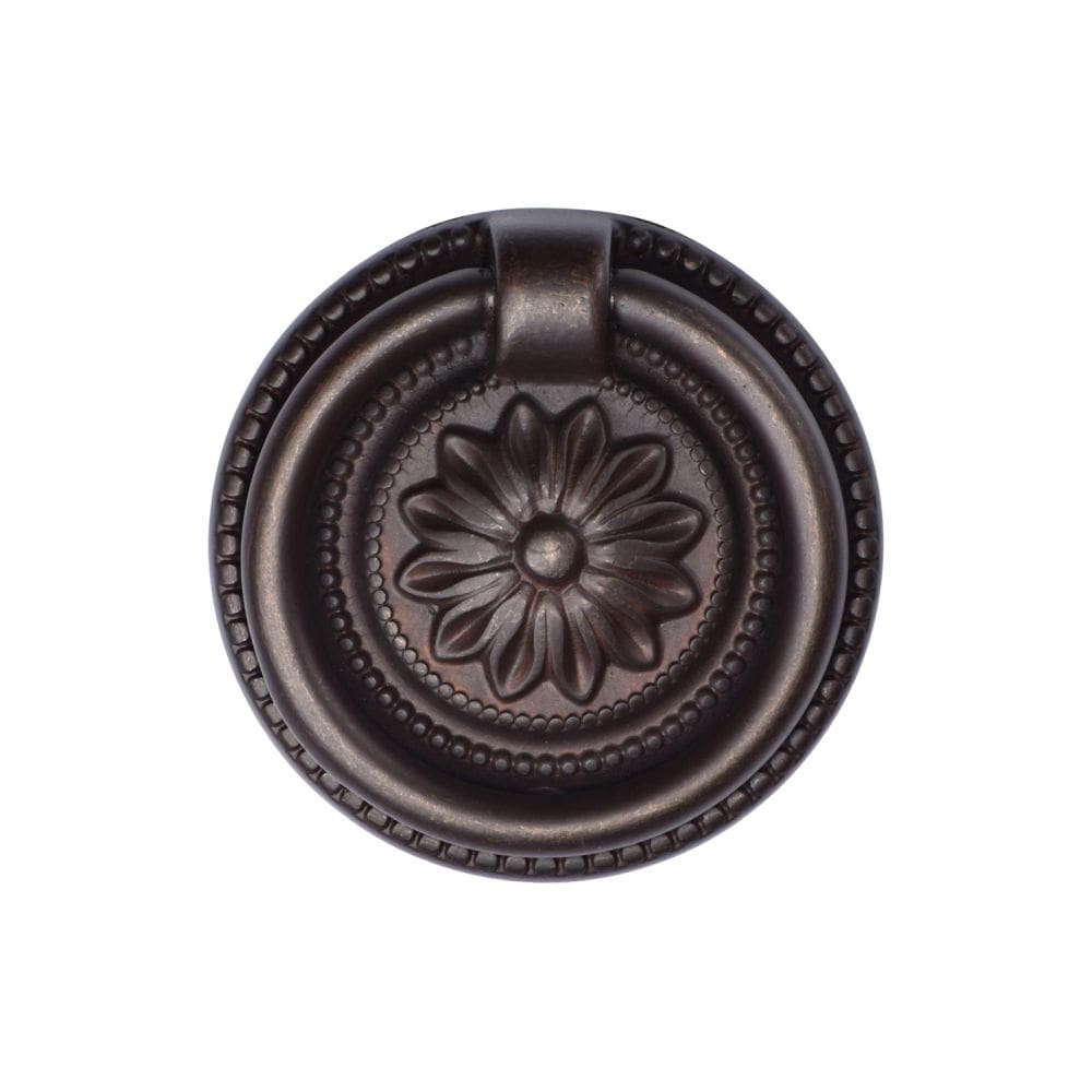 M.Marcus Cabinet Hardware Matt Bronze / Cabinet Drop Pulls M.Marcus - Floral Ring Pull 055mm Matt Bronze Finish