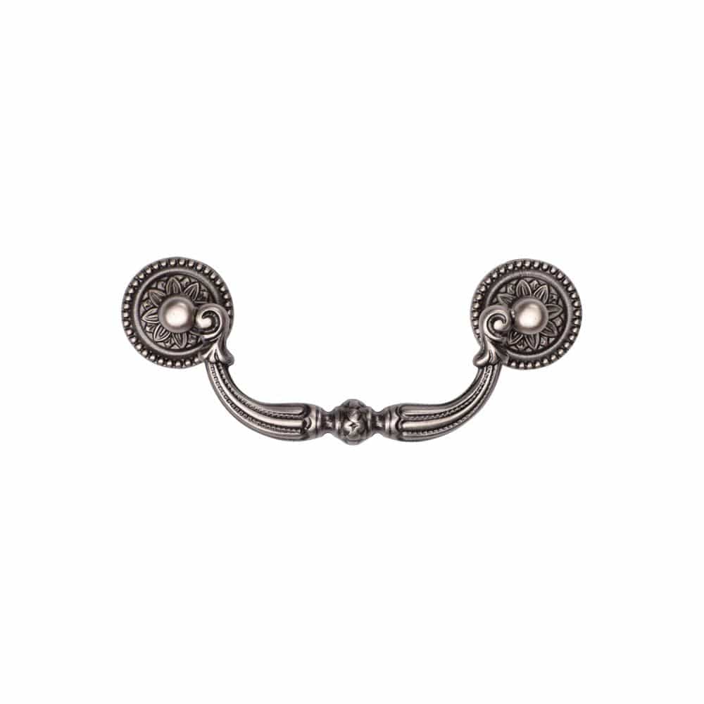 M.Marcus Cabinet Hardware Distressed Pewter / Cabinet Drop Pulls / 96mm c/c M.Marcus - Ornate Drop Pull 96mm Distressed Pewter Finish
