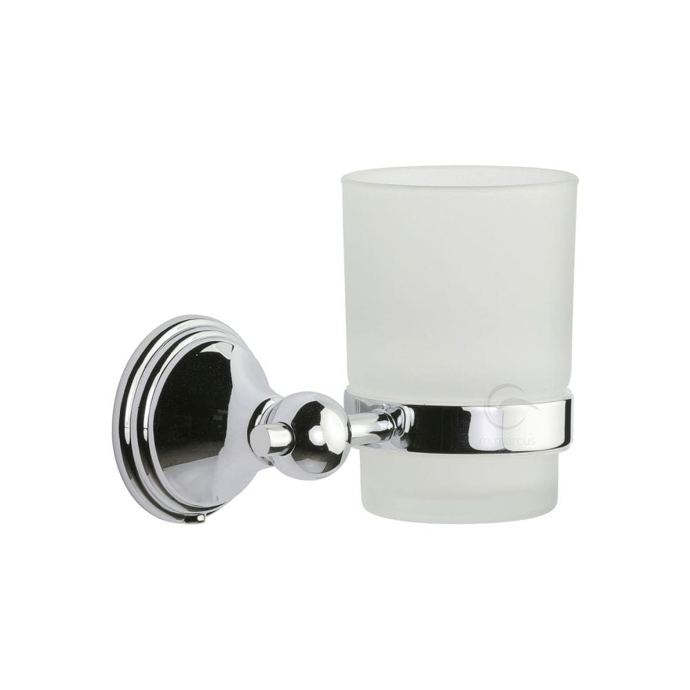 M.Marcus Accessories Polished Chrome / Tumbler Holder M.Marcus - Single tumbler holder with frosted glass Polished Chrome Finish