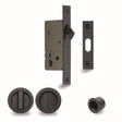 M.Marcus Locks & Latches Matt Black / Sliding Door Locks / Round M.Marcus - SLD Lock C/W RD Privacy Turns 40mm Black Matt