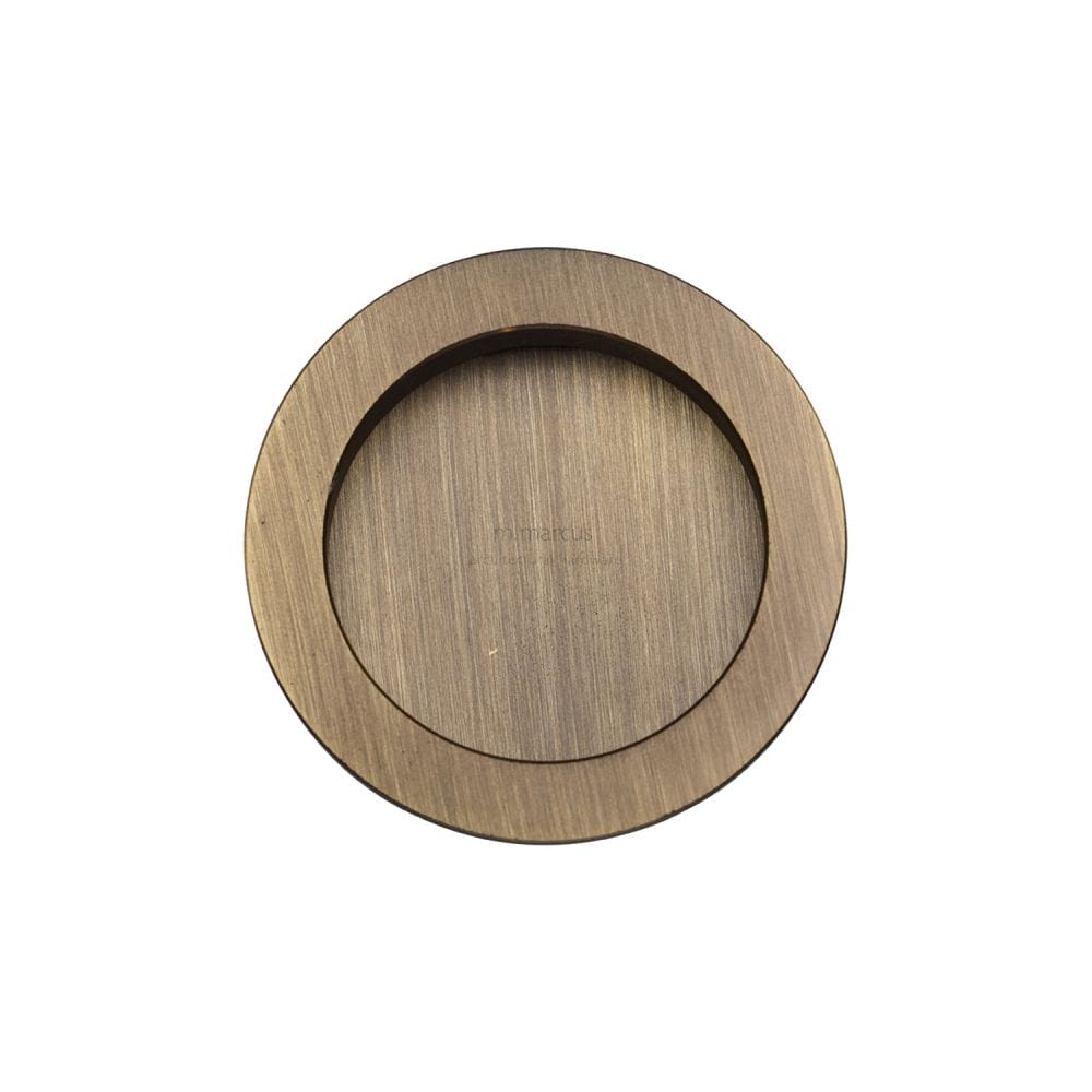 M.Marcus Door Furniture Antique Brass / Flush Handle / Round M.Marcus - SLD Round Flush Pull Pair Antique Brass