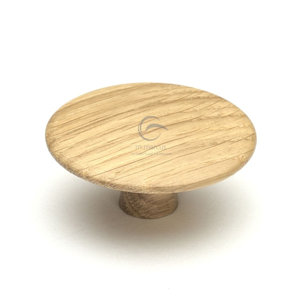 M.Marcus Cabinet Hardware Oak / Cabinet Knobs / 48mm Dia. M.Marcus - Wooden Cabinet Knob Mushroom Design 48mm Oak Finish