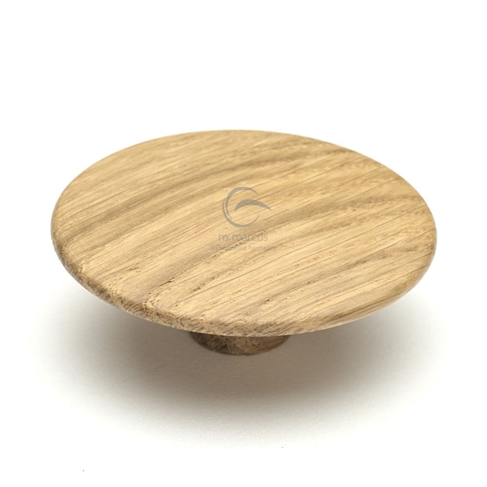M.Marcus Cabinet Hardware Oak / Cabinet Knobs / 64mm Dia. M.Marcus - Wooden Cabinet Knob Mushroom Design 64mm Oak Finish