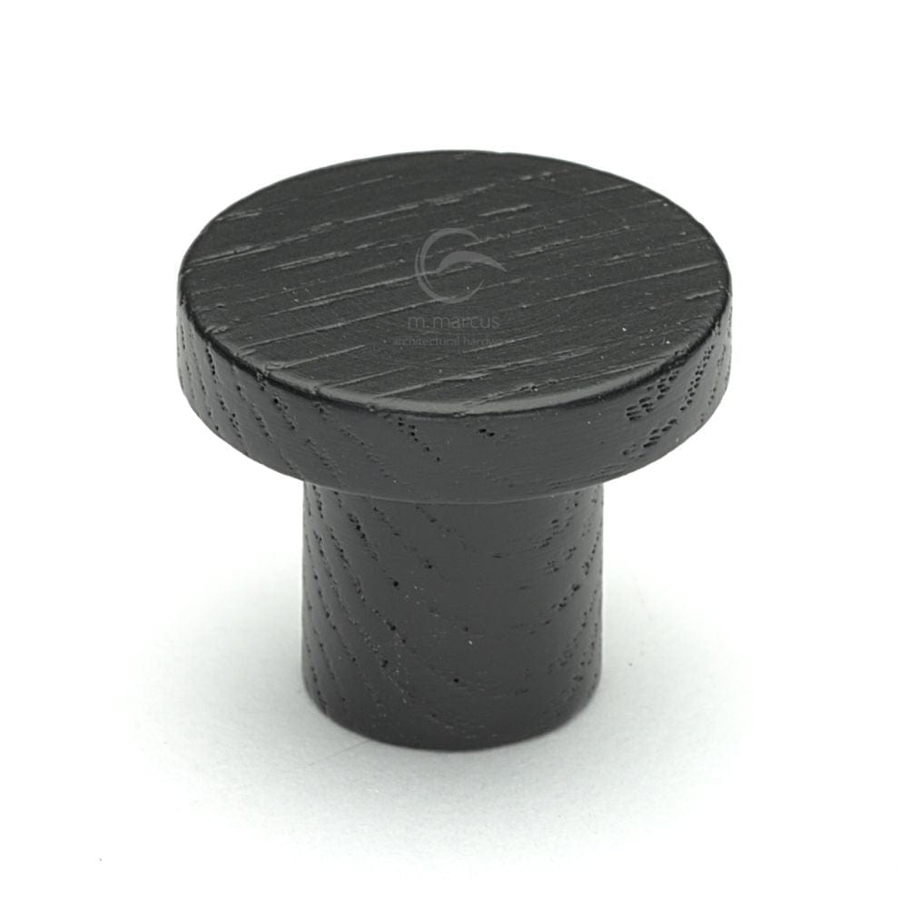 M.Marcus Cabinet Hardware Ash / Cabinet Knobs / 33mm Dia. M.Marcus - Wooden Cabinet Knob Round Circum Design 33mm Black Ash Finish
