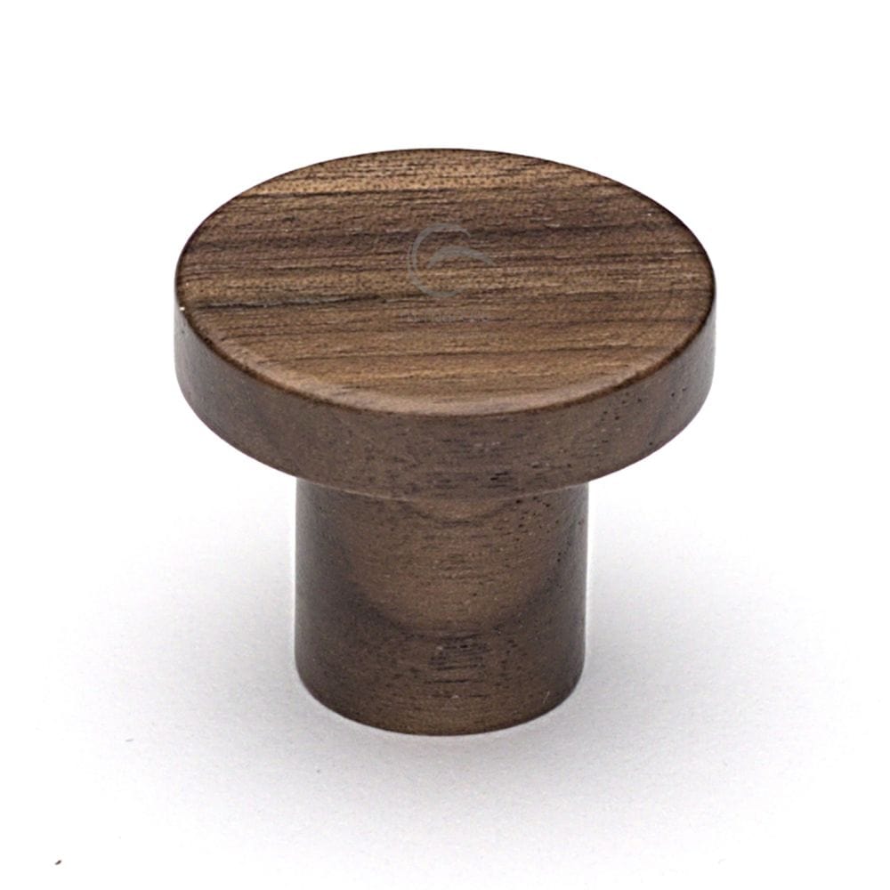 M.Marcus Cabinet Hardware Walnut / Cabinet Knobs / 33mm Dia. M.Marcus - Wooden Cabinet Knob Round Circum Design 33mm Walnut Finish