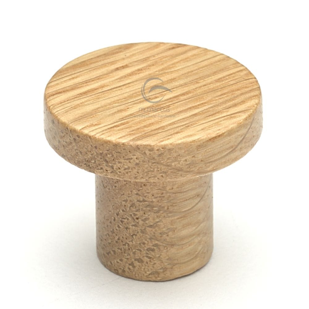 M.Marcus Cabinet Hardware Oak / Cabinet Knobs / 48mm Dia. M.Marcus - Wooden Cabinet Knob Round Circum Design 48mm Oak Finish