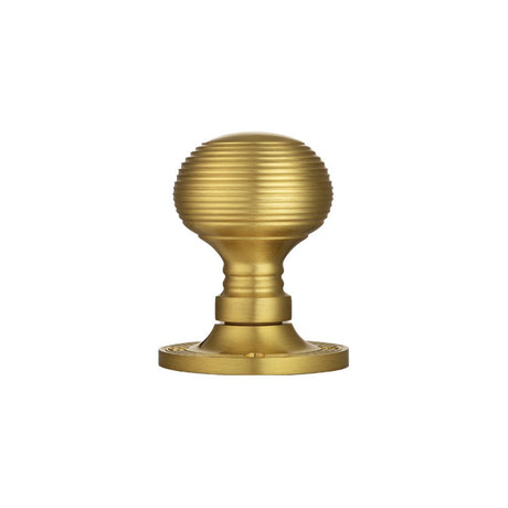 This is an image of a Carlisle Brass - Queen Anne Mortice Knob - Satin Brass that is availble to order from Trade Door Handles in Kendal.