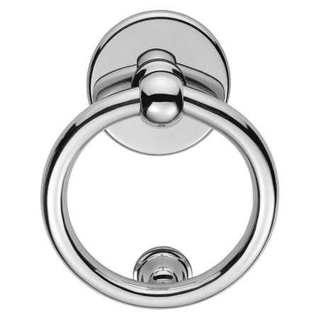 This is an image of a Carlisle Brass - Ring Door Knocker - Polished Chrome that is availble to order from Trade Door Handles in Kendal.