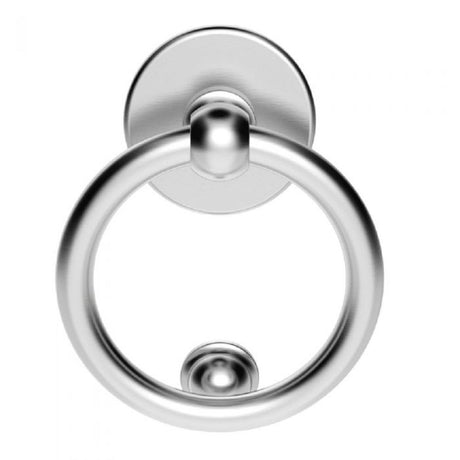This is an image of a Carlisle Brass - Ring Door Knocker - Satin Chrome that is availble to order from Trade Door Handles in Kendal.