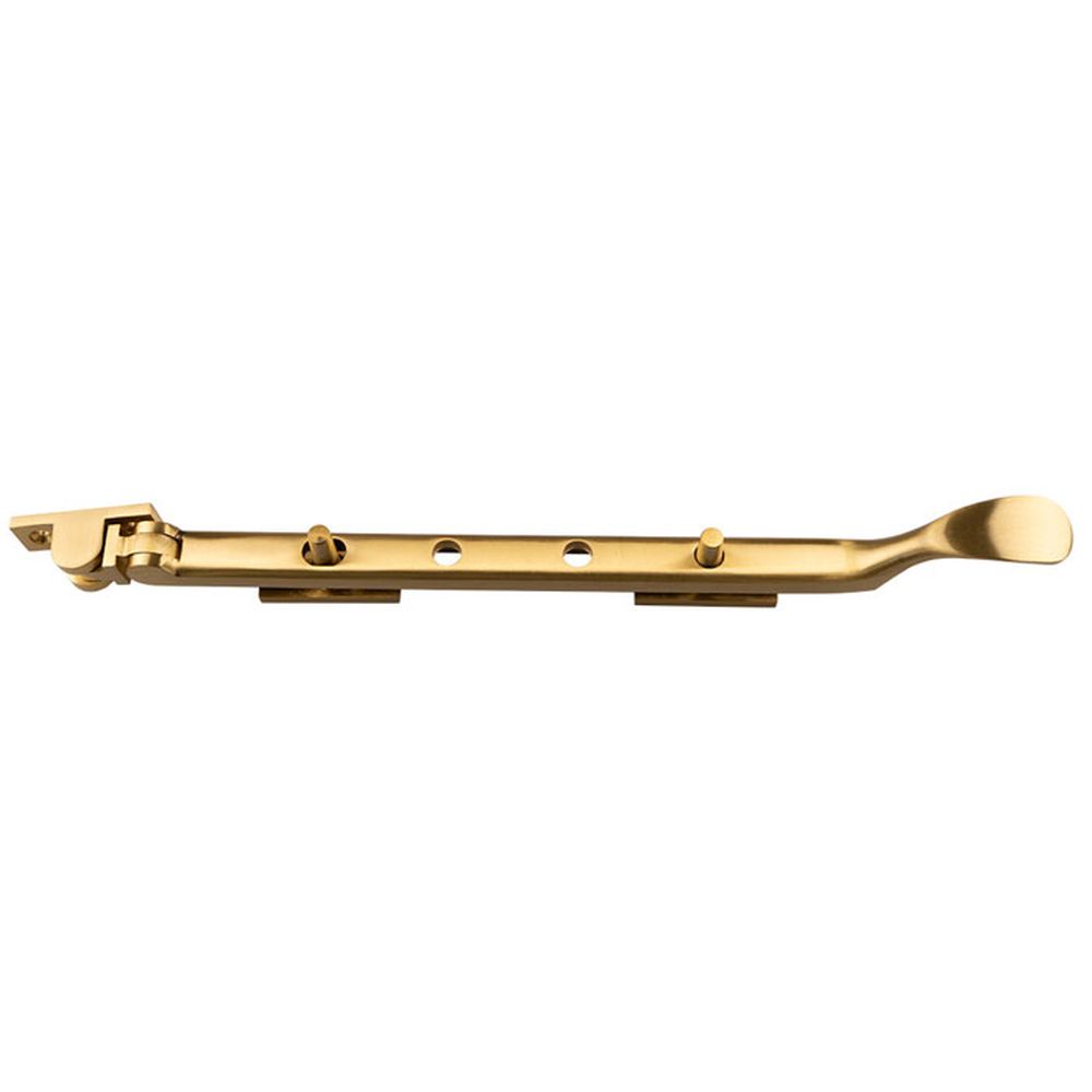 This is an image of a Carlisle Brass - Victorian Casement Stay 300mm - Satin Brass that is availble to order from Trade Door Handles in Kendal.