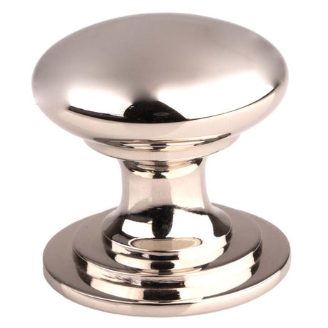 This is an image of a FTD - Victorian Cupboard Knob 50mm - Polished Nickel that is availble to order from Trade Door Handles in Kendal.