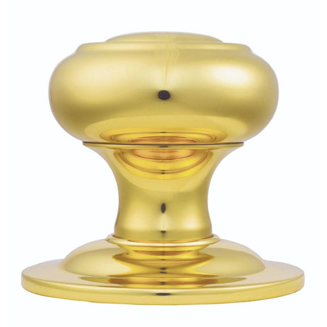 This is an image of a Carlisle Brass - Centre Door Knob - Polished Brass that is availble to order from Trade Door Handles in Kendal.