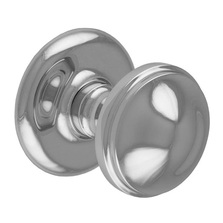 This is an image of a Carlisle Brass - Round Centre Door Knob - Polished Chrome that is availble to order from Trade Door Handles in Kendal.