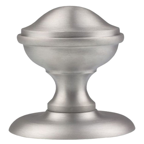This is an image of a Carlisle Brass - Round Centre Door Knob - Satin Chrome that is availble to order from Trade Door Handles in Kendal.
