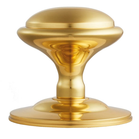 This is an image of a Carlisle Brass - Round Centre Door Knob - Polished Brass that is availble to order from Trade Door Handles in Kendal.