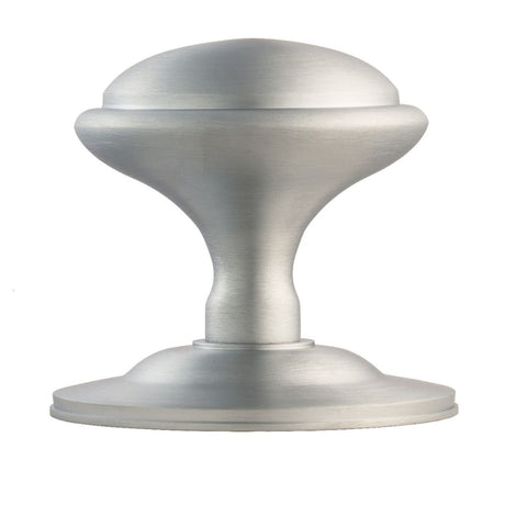 This is an image of a Carlisle Brass - Round Centre Door Knob - Satin Chrome that is availble to order from Trade Door Handles in Kendal.