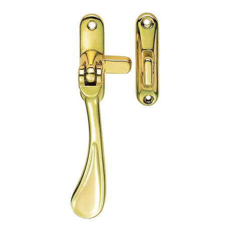 This is an image of a Carlisle Brass - Casement Fastener Reversible - Polished Brass that is availble to order from Trade Door Handles in Kendal.