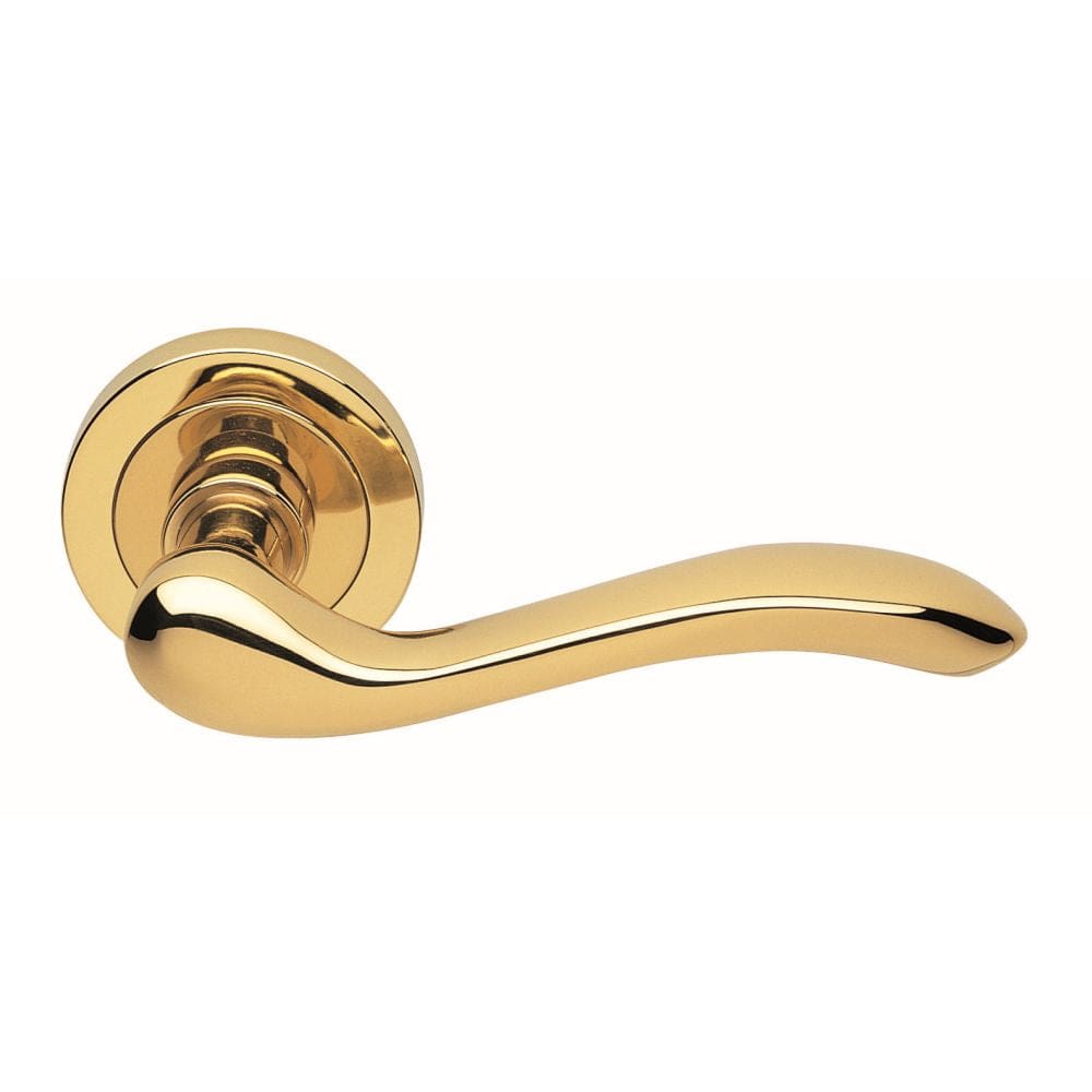 Manital Door Furniture Polished Brass / Round Rose Manital - Apollo Lever on Round Rose - Polished Brass