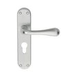 Manital Door Furniture Satin Chrome / Euro Profile Lock Handles Manital - Astro Lever on Euro Lock Backplate - Satin Chrome