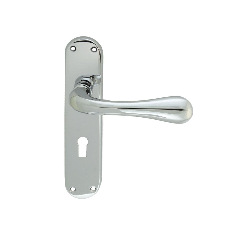 Manital Door Furniture Polished Chrome / Std. Lock Handles Manital - Astro Lever on Lock Backplate - Polished Chrome