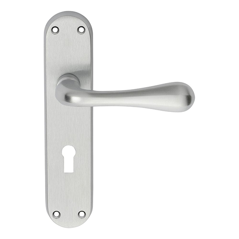 Manital Door Furniture Satin Chrome / Std. Lock Handles Manital - Astro Lever on Lock Backplate - Satin Chrome