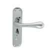 Manital Door Furniture Polished Chrome / Bathroom Lock Handles Manital - Astro Lever on WC Backplate - Polished Chrome