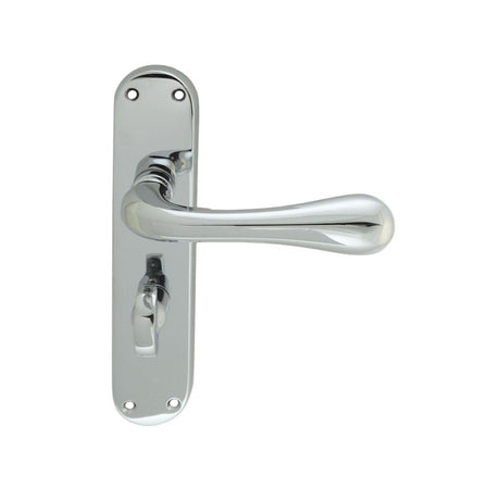 Manital Door Furniture Polished Chrome / Bathroom Lock Handles Manital - Astro Lever on WC Backplate - Polished Chrome