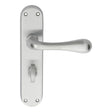 Manital Door Furniture Satin Chrome / Bathroom Lock Handles Manital - Astro Lever on WC Backplate - Satin Chrome