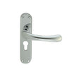 Manital Door Furniture Polished Chrome / Euro Profile Lock Handles Manital - Ibra Lever on Euro Lock Backplate - Polished Chrome