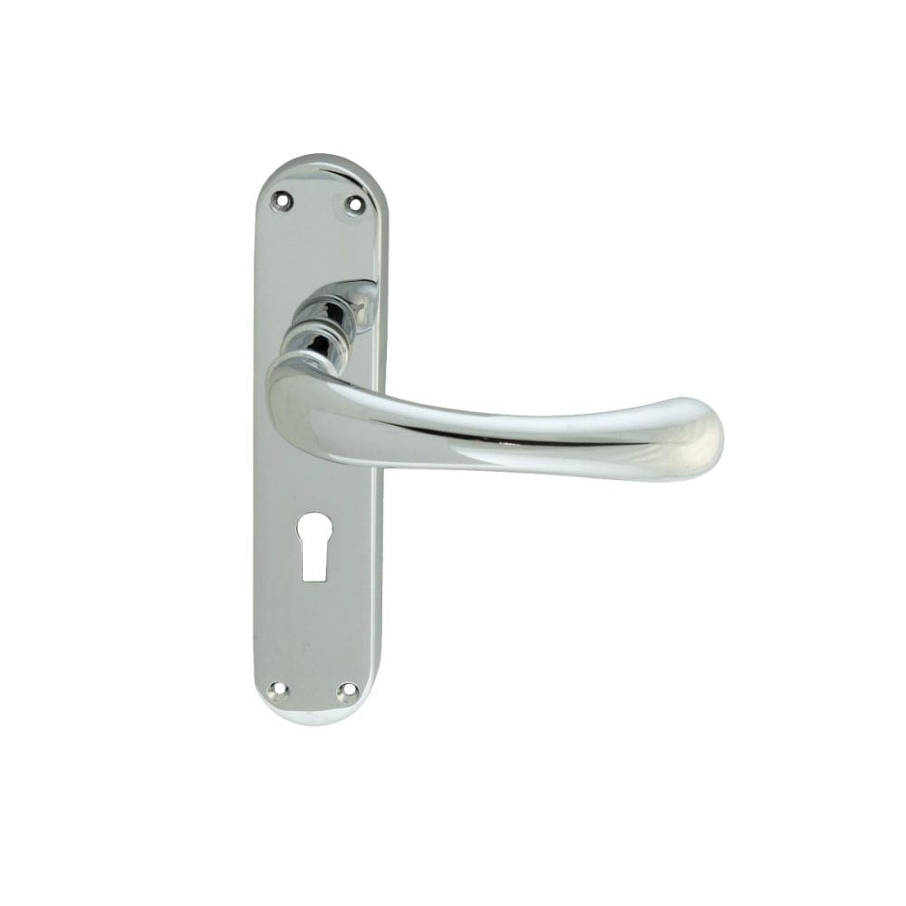 Manital Door Furniture Polished Chrome / Std. Lock Handles Manital - Ibra Lever on Lock Backplate - Polished Chrome