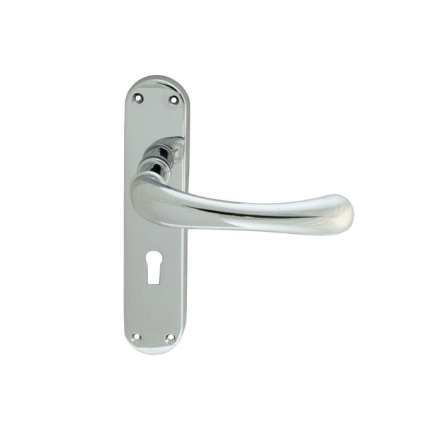 Manital Door Furniture Polished Chrome / Std. Lock Handles Manital - Ibra Lever on Lock Backplate - Polished Chrome
