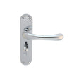 Manital Door Furniture Polished Chrome / Bathroom Lock Handles Manital - Ibra Lever on WC Backplate - Polished Chrome