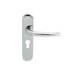 Manital Door Furniture Polished Chrome / Euro Profile Lock Handles Manital - Lilla Lever on Euro Lock Backplate - Polished Chrome