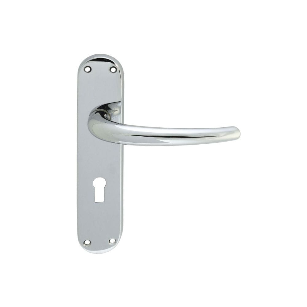 Manital Door Furniture Polished Chrome / Std. Lock Handles Manital - Lilla Lever on Lock Backplate - Polished Chrome