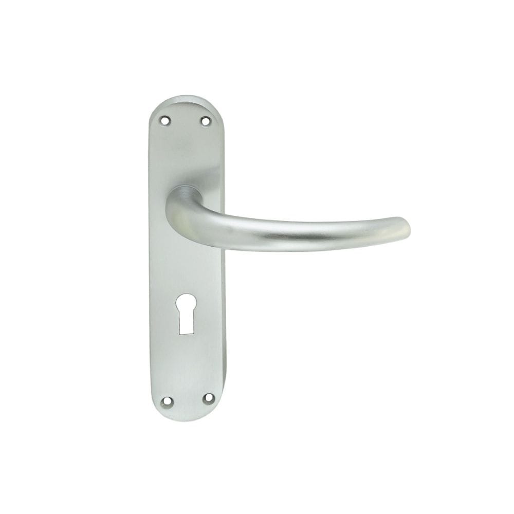 Manital Door Furniture Satin Chrome / Std. Lock Handles Manital - Lilla Lever on Lock Backplate - Satin Chrome