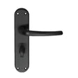 Manital Door Furniture Matt Black / Bathroom Lock Handles Manital - Lilla Lever on WC Backplate - Matt Black