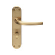 Manital Door Furniture Satin Brass / Bathroom Lock Handles Manital - Lilla Lever on WC Backplate - Satin Brass