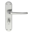 Manital Door Furniture Satin Chrome / Bathroom Lock Handles Manital - Lilla Lever on WC Backplate - Satin Chrome