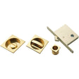 Manital Locks & Latches Polished Brass / Sliding Door Locks / Square Manital - Sliding Door Lock Set (Square) - Polished Brass