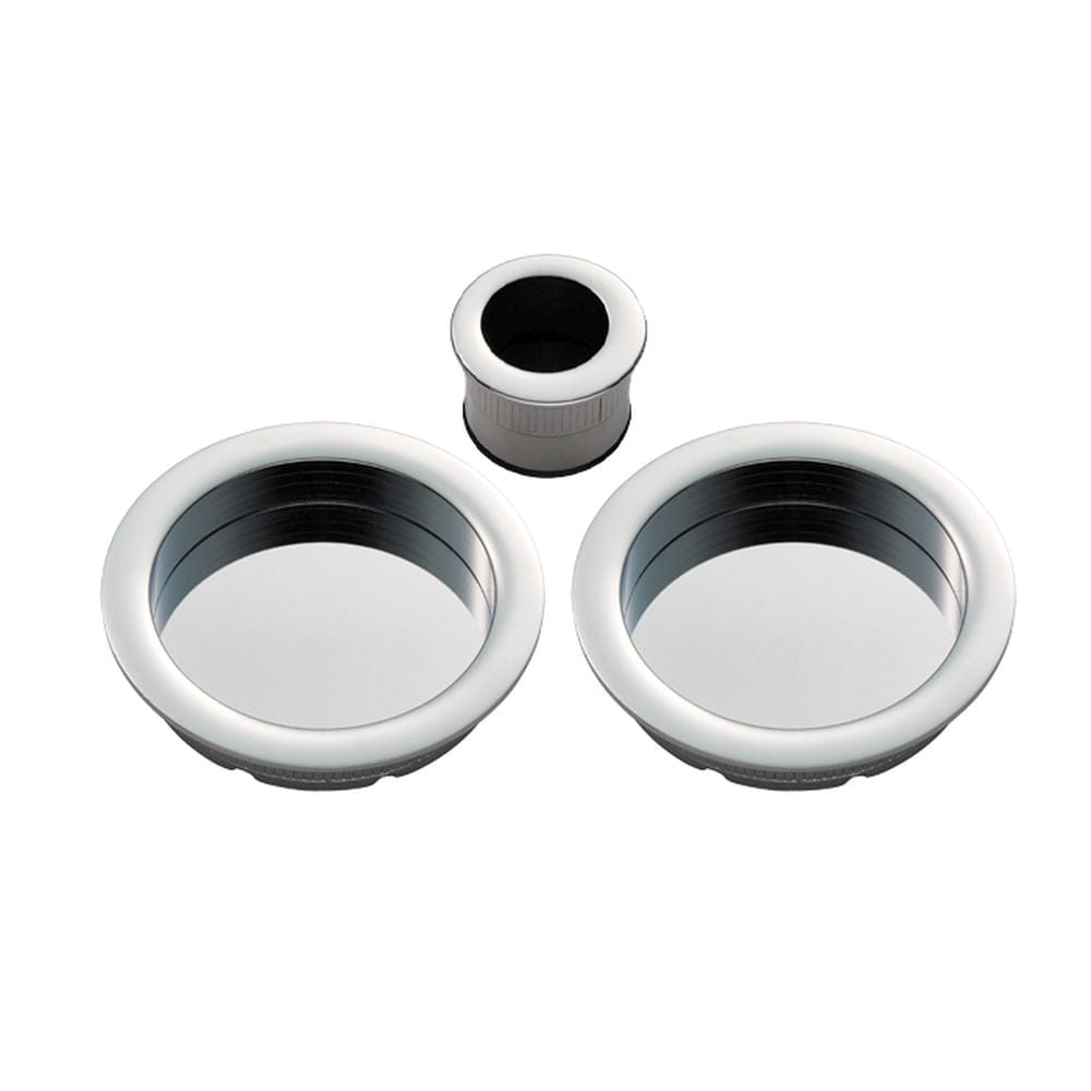 Manital Door Furniture Polished Chrome / Flush Pull / Round Manital - Sliding Door Rose with Flush Pull - Polished Chrome