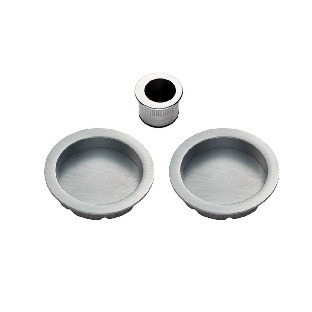 Manital Door Furniture Satin Chrome / Flush Pull / Round Manital - Sliding Door Rose with Flush Pull - Satin Chrome
