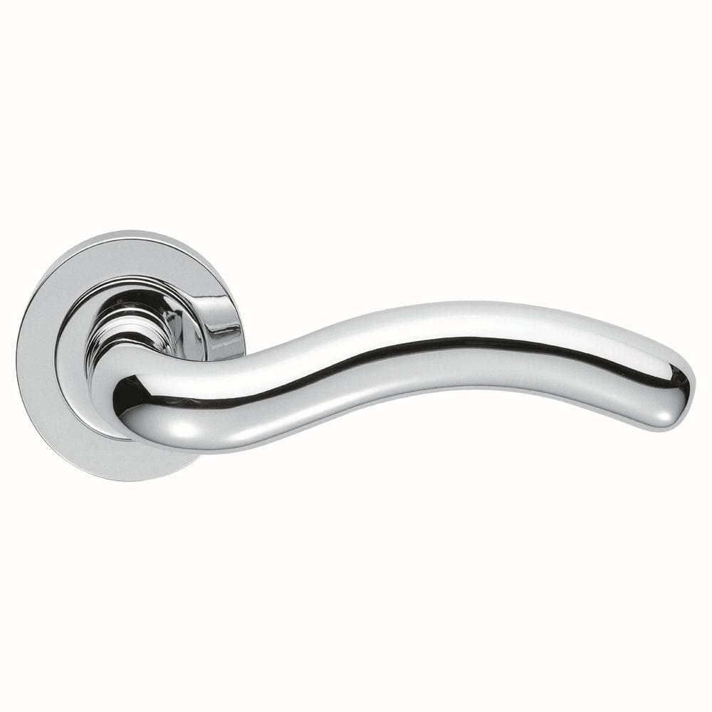 Manital Door Furniture Polished Chrome / Round Rose Manital - Squiggle Lever on Round Rose - Polished Chrome