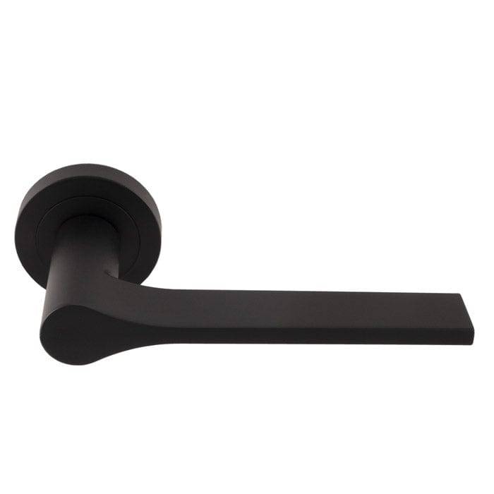 Manital Door Furniture Matt Black / Round Rose Manital - Vela Lever on Round Rose - Matt Black