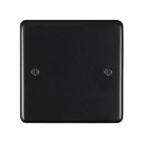 This is an image showing Eurolite Stainless Steel Single Blank Plate - Matt Black (With Black Trim) mb1b available to order from trade door handles, quick delivery and discounted prices.